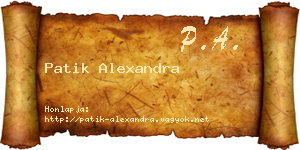 Patik Alexandra névjegykártya